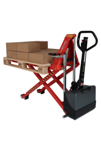 Semi-Electric High-Lift Pallet Jack with Automatic Leveling Option
